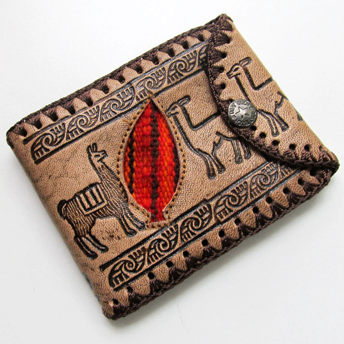 Billeteras Artesanales Handcrafted Leather Wallet: Argentine Cave Art Inspired