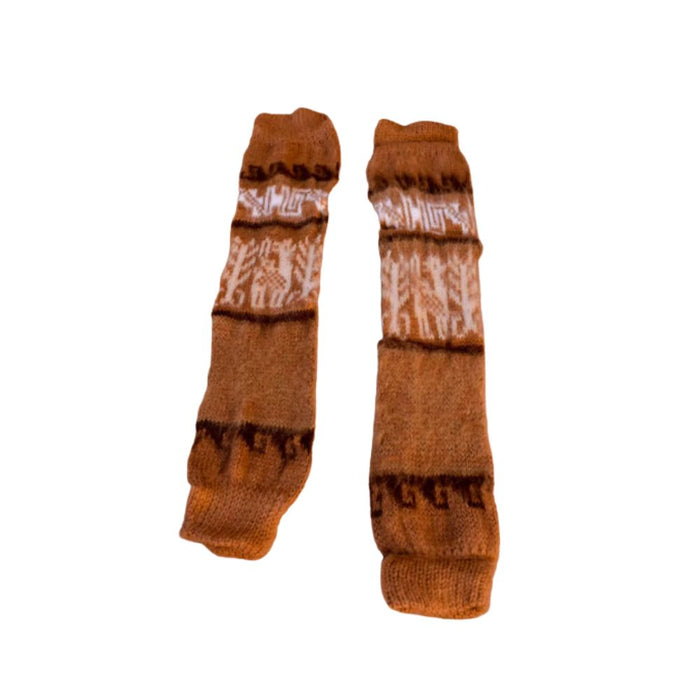 Authentic Northen Wool Leg Warmers Polainas Handcrafted in Humahuaca, Jujuy - Cozy Tejido Knit for Warmth and Style (Brown)