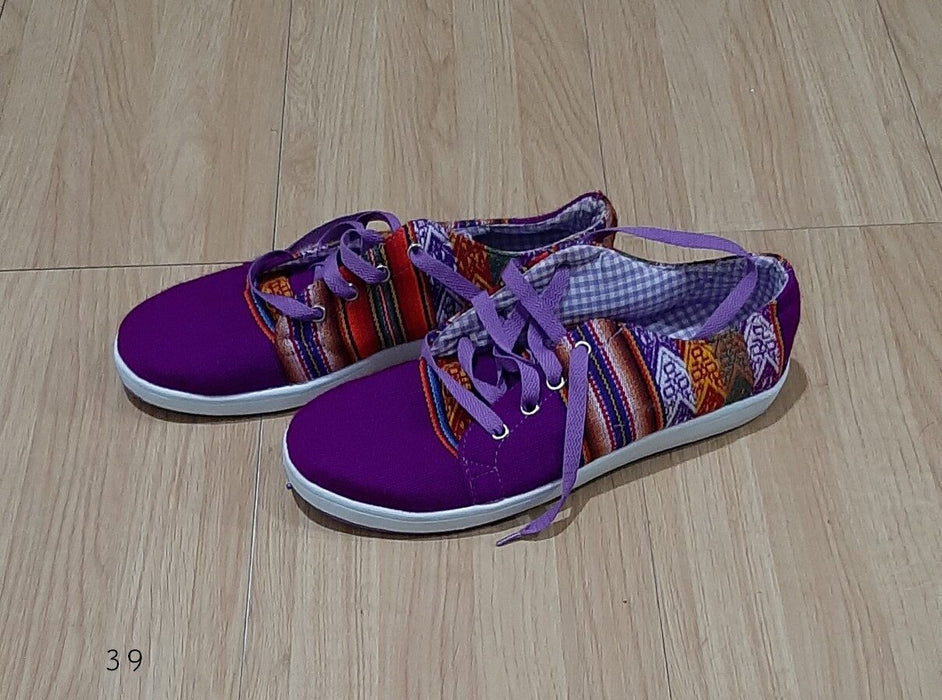 Corazón Norteño | Authentic North Argentine Style Footwear - Violet Sneakers (Size 39)
