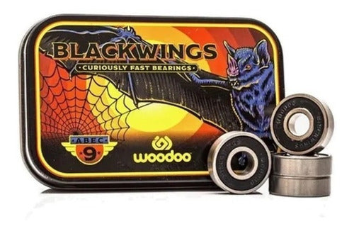 Woodoo Blackwings ABEC 9 Skate Longboard Bearings - Crazy People 0