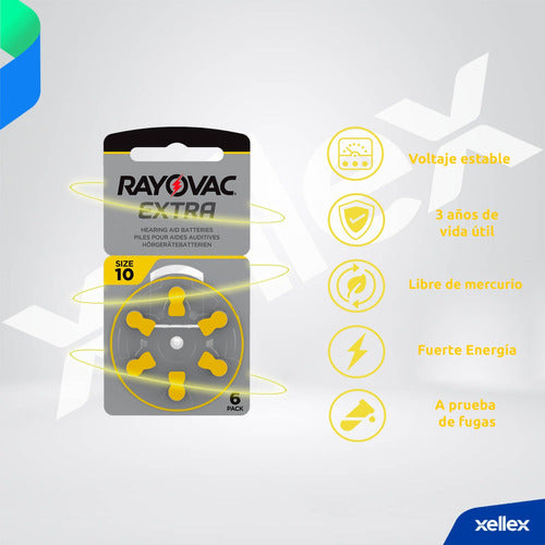 6-Pack Rayovac 10 PR70 Extra Advanced Hearing Aid Batteries San Martin 4