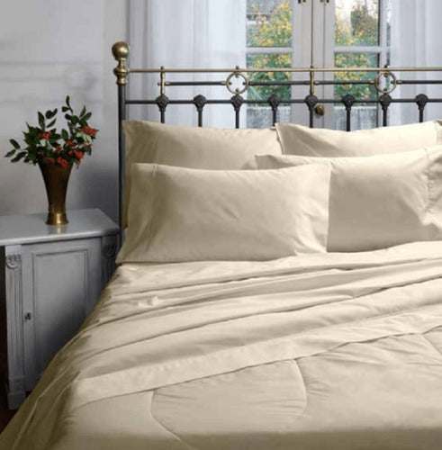King Size Bed Sheet Set 200x200 Alcoyana Hotel Percale Solid Color 0