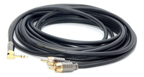 Professional Low Noise 90º Mini-Plug to Two RCA Cable 5m 1