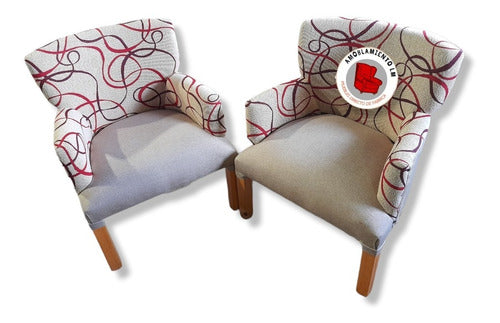 Set of 2 Armchairs with Armrests 1