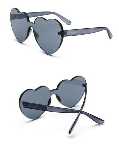Heart Shaped Sunglasses Frameless Vintage Glasses 4