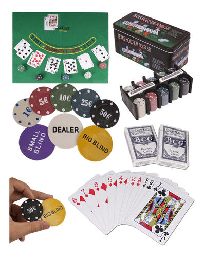 Poker Chip 200-Piece Set Blackjack Cards and Cloth Game Set 1