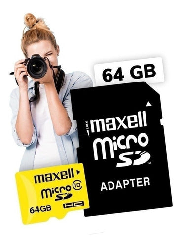 Maxell 64GB MicroSD HC Class 10 Memory Card with SD Adapter 0