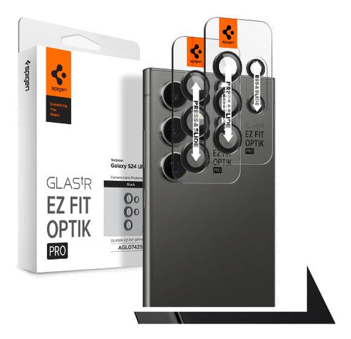 Tempered Glass Camera Protector Spigen Optik Pro EZ for Samsung S24 Ultra x2 0