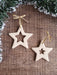 Set of 2 Enamel Ceramic Christmas Star Ornaments 1