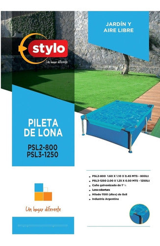 Stylo Rectangular Canvas Pool N°2 800L 1.60 x 1.10m Cu 1
