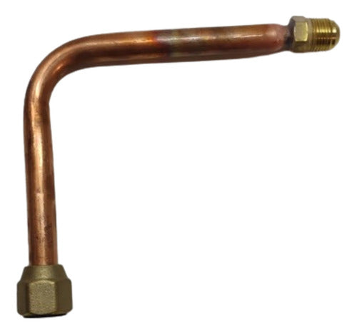 Bronze Air Pipe Reduction with 3/8 Male Flare to 1/2 Female Nut and Copper Bend 0