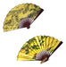Set of 6 Printed Fabric Wooden Tai Chi Chuan Fans 0
