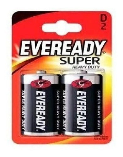 Eveready D Batteries x 2-Pack Blister Zinc Carbon Super Heavy Duty 0