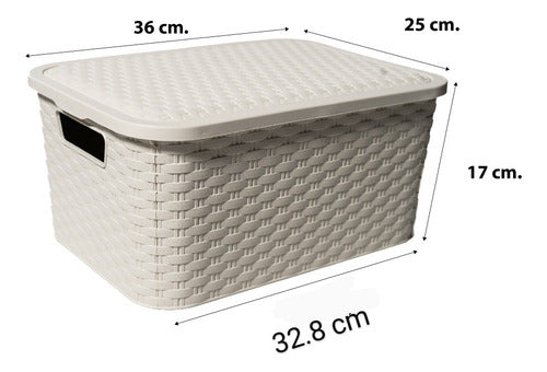 Set of 3 Medium Simulated Rattan Organizer Boxes - Special Offer! 12