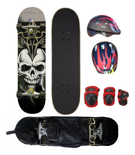 Complete Skateboard Set with Protection Gear and Bag by Dolphin 0