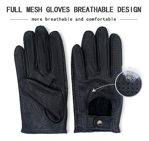 Zluxurq Full Mesh Leather Driving Gloves for Women 1