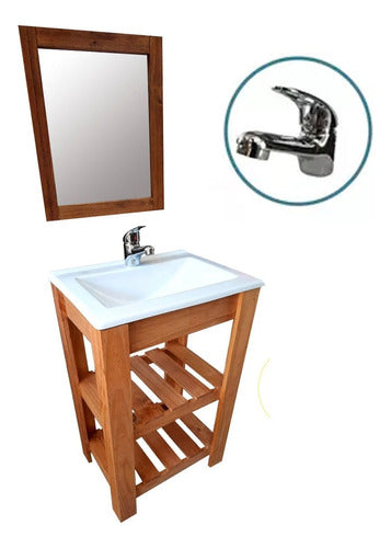 NOVO HOGAR 40cm Freestanding Vanity with Sink, Mirror + Faucet - Free Shipping 0