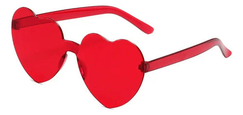 Heart Shaped Sunglasses Frameless Vintage Glasses 0