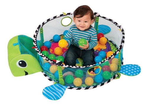 3-in-1 Baby Gym Playmat with Soft Blanket and Mobile Turtle 3