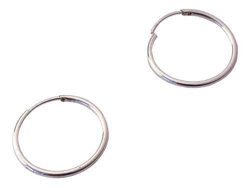 Silver Cuban Hoop Earrings 1.5 cm (No. 3) 2