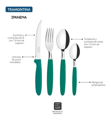 Tramontina Ipanema 24-Piece Cutlery Set in Plastic Pot 67