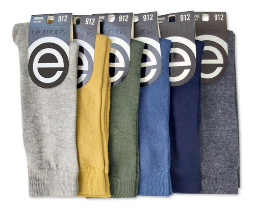 Pack of 12 Elemento Men's Mid-Calf Plain Socks 1