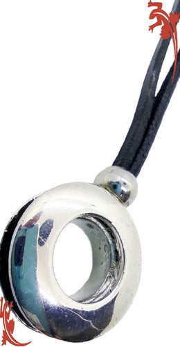 Leather Necklace with 3cm Metal Pendant, 52cm Long, 1 Unit 3