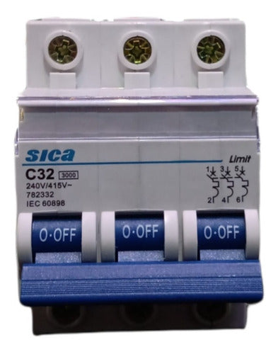 Sica 3x25 Three-Pole Thermal Magnetic Circuit Breaker 1
