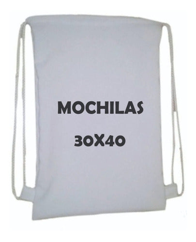 Set of 10 Sublimatable or Printable 30x40 Fabric Backpacks 0