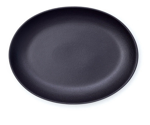 Oval Plate 36 x 27 cm Black Porcelain Premium G 0