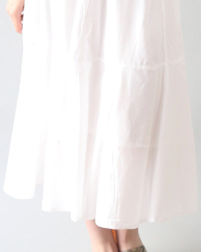 Plain Long Skirt with Pleats in Waistband Cotton Spiga 31 #4412 2