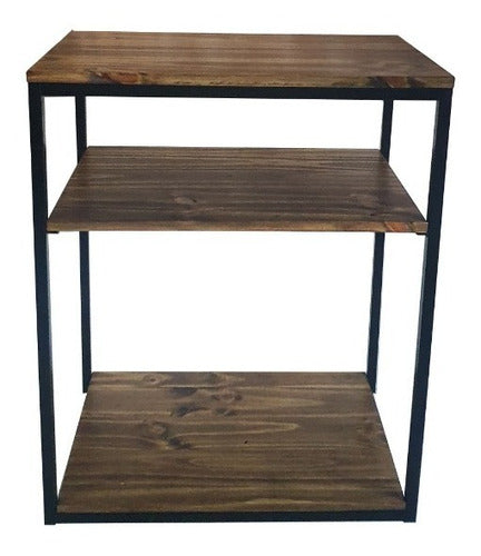 Industrial 3-Shelf Bookcase Rack 60x40x80cm 1