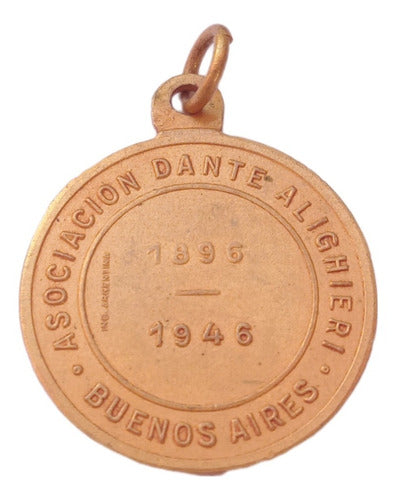 Dante Alighieri Gold-Plated Medal 1896 - 1946 1
