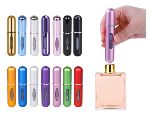 5 Mini Refillable Portable Perfume Atomizers 8ml Assorted Colors 0