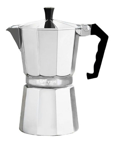 Italian Manual Aluminum Coffee Maker 6-Cup Otten 300ml 0