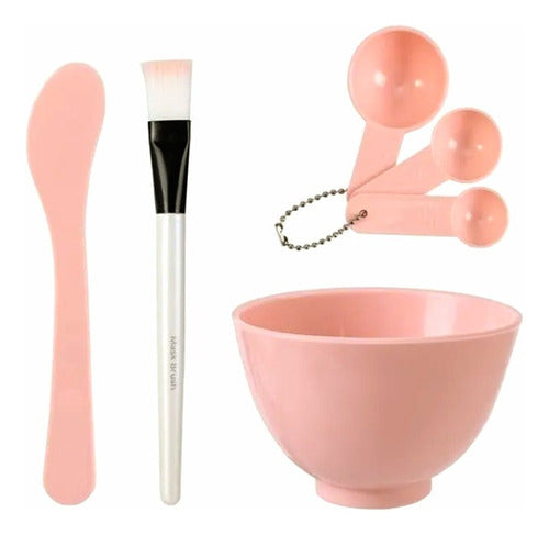 Cosmetology Kit: Bowl Brush Spatula & 4 Fabric Face Masks 2