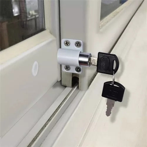 Black Sliding Window Button Lock Key D10 1