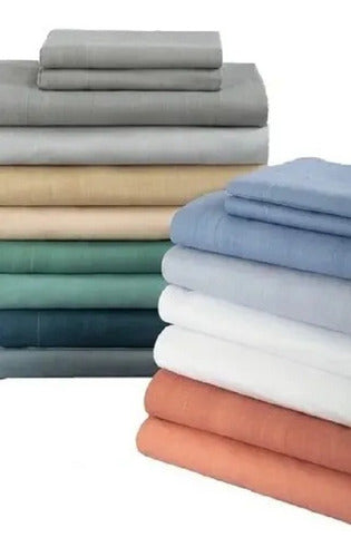 King Size Bed Sheet Set 200x200 Alcoyana Hotel Percale Solid Color 11