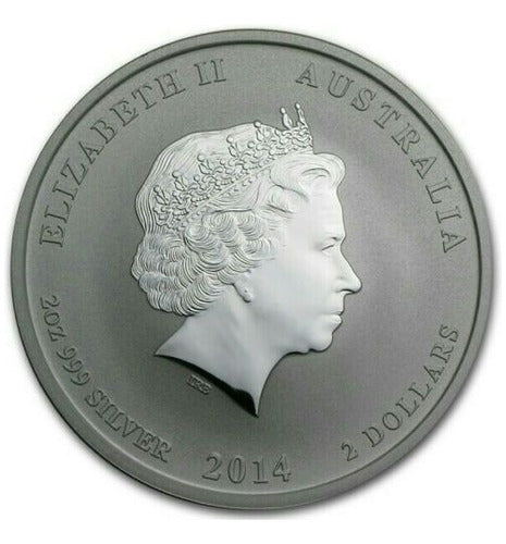 Australia Lunar Series Horse Year 2 oz Silver Coin 2014 2