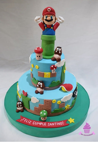 Super Mario Bros Luigi Customized Theme Cake 0