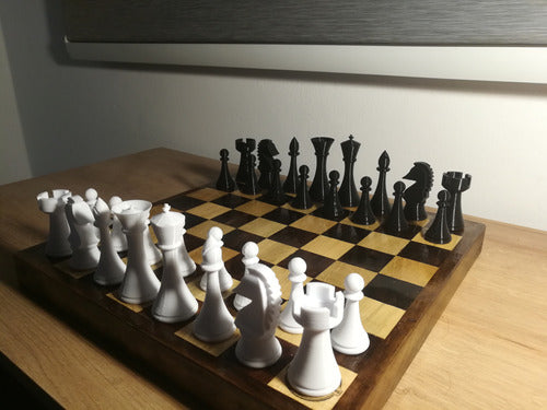 Handcrafted Wooden Chess Board with 3D Pieces 1
