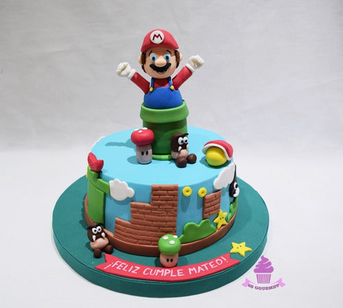 Super Mario Bros Luigi Customized Theme Cake - Serves 20 0