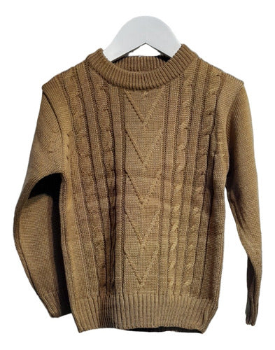 Solid Wool Sweater, Round Neck. Sizes 4-16 0
