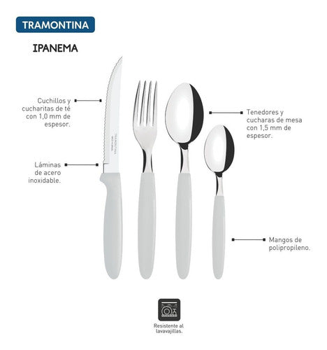 Tramontina Ipanema 24-Piece Cutlery Set in Plastic Pot 17