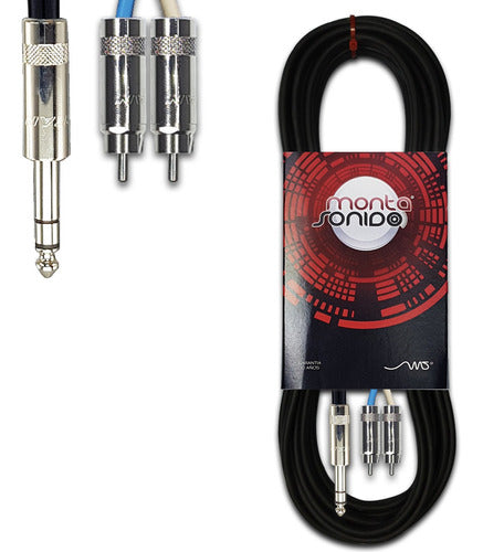 Heavy-Duty TRS Stereo Plug to 2 RCA Mono Cable 3m by MSCables 0