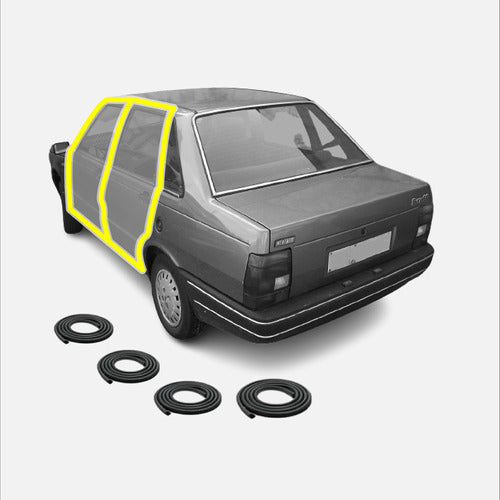 Fiat Duna Front and Rear Door Weatherstrips Set by Sealpro - Protect Your Vehicle with Quality Burkool Seals - Juego De Burletes De Puertas Delanteras Y Traseras Fiat Duna