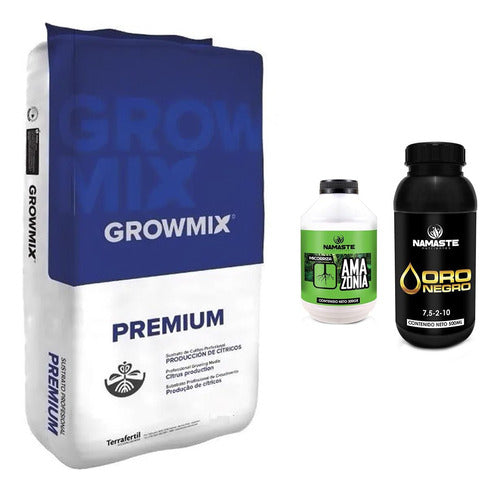 Premium GrowMix Substrate 80L with Amazonia Roots 300grs and Oro Negro 500ml 0
