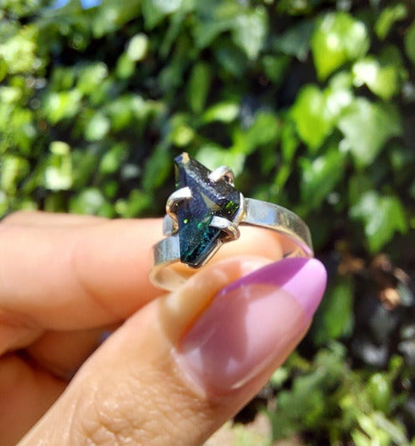 Adjustable Blue and Green Tourmaline Ring - Collector's Piece 1