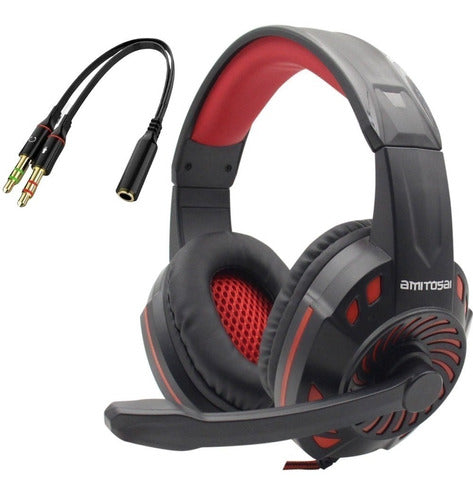 Gaming Combo: Over-Ear Surround Sound Headphones + PC Adapter 0