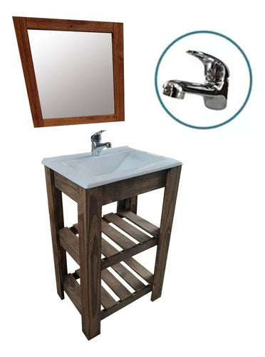 NOVO HOGAR 40cm Freestanding Vanity with Sink, Mirror + Faucet - Free Shipping 30